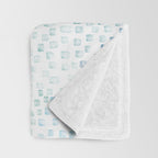 Sea Glass Watercolor // Turquoise Blue and Green Ocean Glass Beach Art Throw Blanket Gallery Image 3