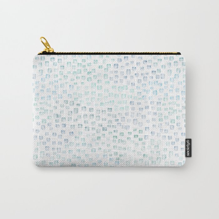 Sea Glass Watercolor // Turquoise Blue and Green Ocean Glass Beach Art Carry All Pouch Gallery Image 1