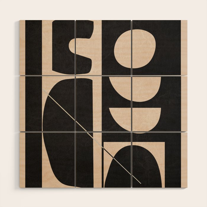 Modern Abstract Minimal Shapes 63 Wood Wall Art Gallery Image 1