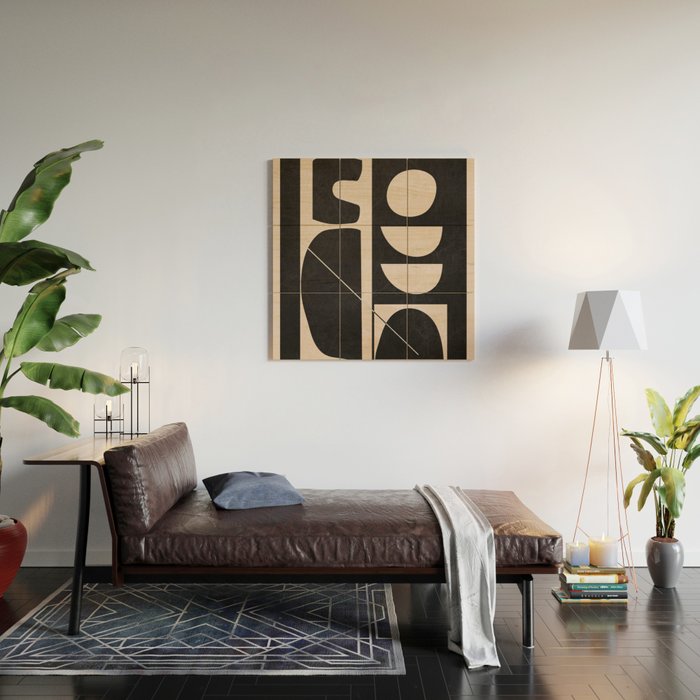 Modern Abstract Minimal Shapes 63 Wood Wall Art Gallery Image 2