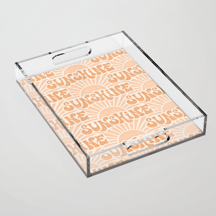 Sunshine - peach and copper  Acrylic Tray Gallery Image 1