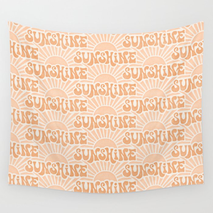 Sunshine - peach and copper  Wall Tapestry Gallery Image 1