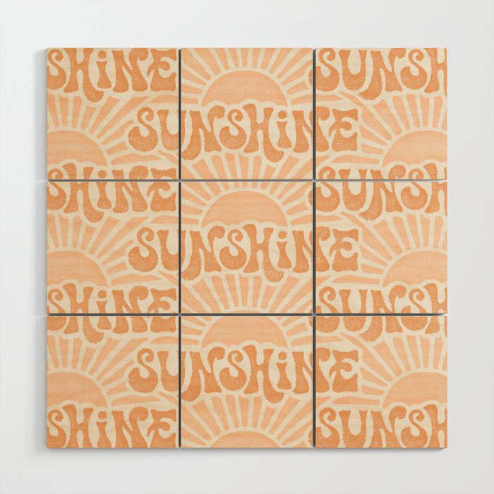 Sunshine - peach and copper  Wood Wall Art Gallery Image 1