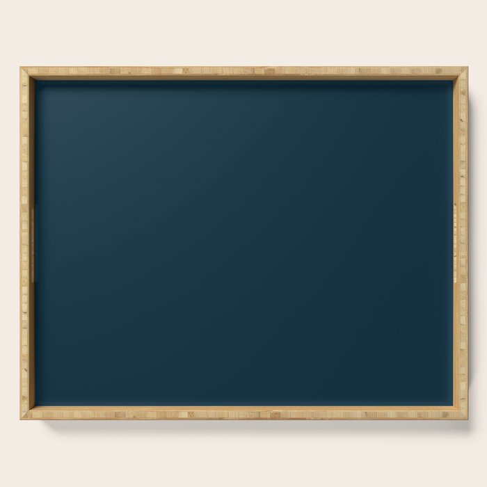 Minimal, Solid Color, Dark Teal Serving Tray Gallery Image 1