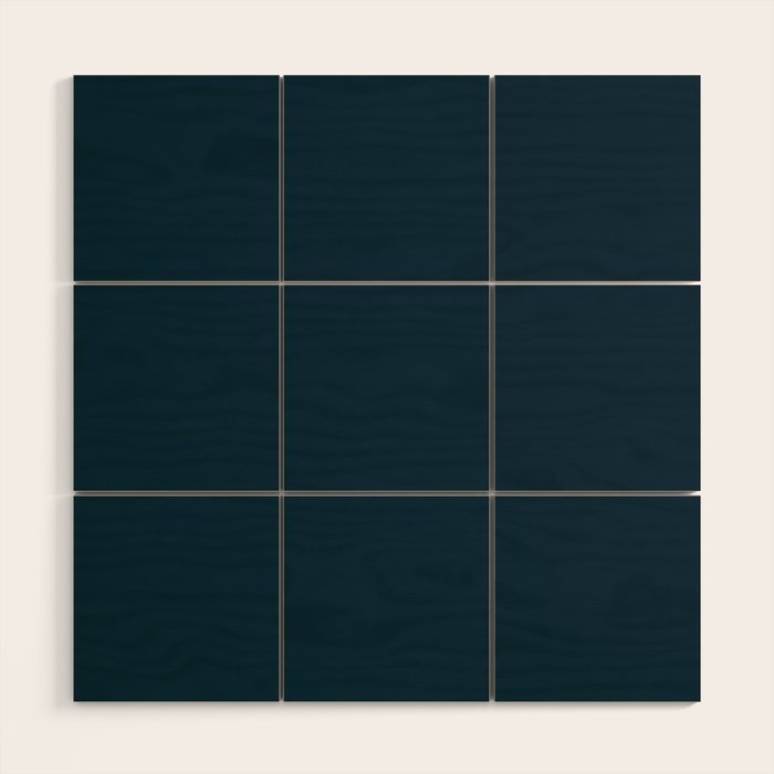 Minimal, Solid Color, Dark Teal Wood Wall Art Gallery Image 1