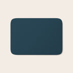 Minimal, Solid Color, Dark Teal Bath Mat Gallery Image 1