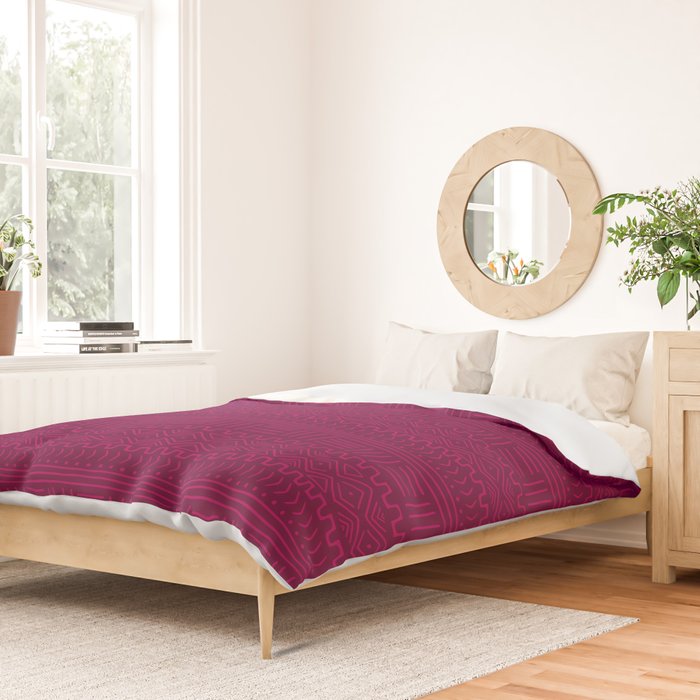 Mud Cloth in Raspberry Duvet Cover Gallery Image 2