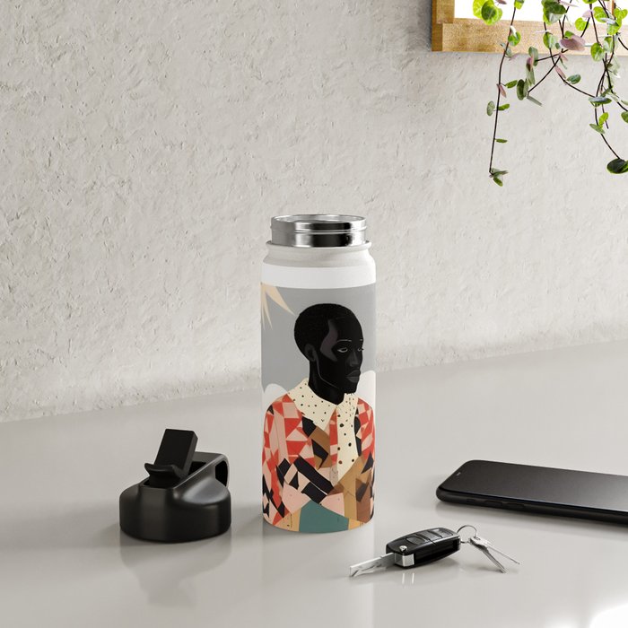 Virat Roop, Unimaginable Power God Divine Collage, Outdoors Adventure Travel Mountains, Nature Landscape Black Person Cycling Graphic Water Bottle Gallery Image 4