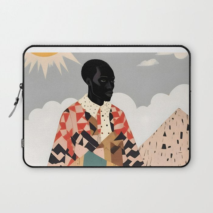 Virat Roop, Unimaginable Power God Divine Collage, Outdoors Adventure Travel Mountains, Nature Landscape Black Person Cycling Graphic Laptop Sleeve Gallery Image 1