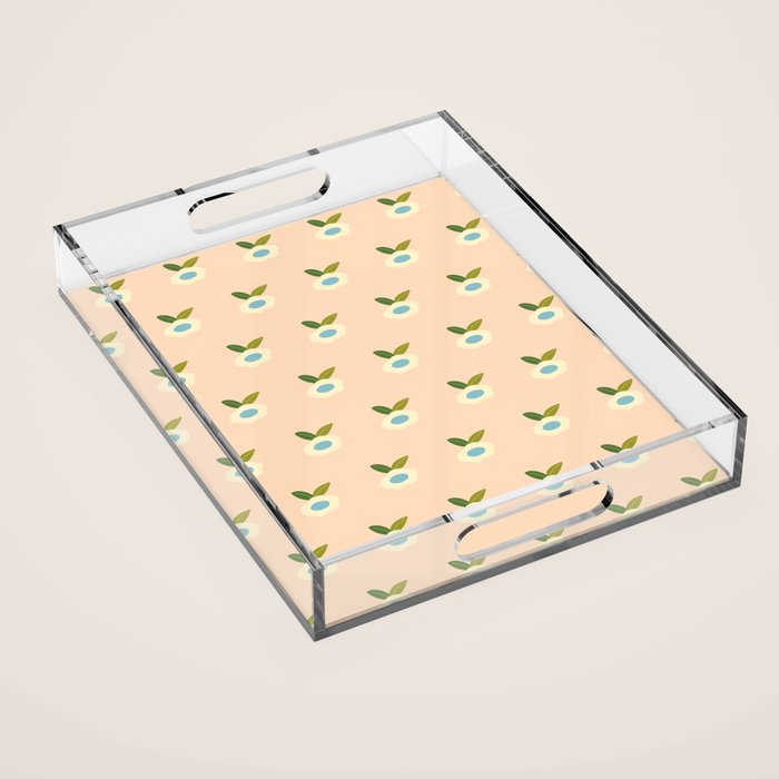 Simple Peach Floral - small flowers Acrylic Tray Gallery Image 1