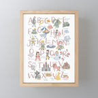 Fairy tale alphabet, fairytale ABC in pink and pastel Mini Art Print Gallery Image 1