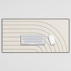 Minimal Arch XI Natural Neutral Modern Geometric Lines Desk Mat Gallery Image 1