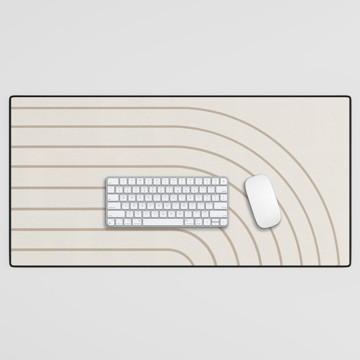 Minimal Arch XI Natural Neutral Modern Geometric Lines Desk Mat Gallery Image 1