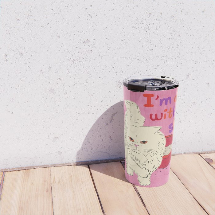 I'm Done With This Shit - Funny Cat Pun Travel Mug Gallery Image 4