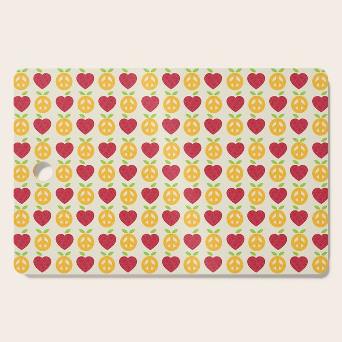 Apple and Orange - Love and Peace Cutting Board Gallery Image 1