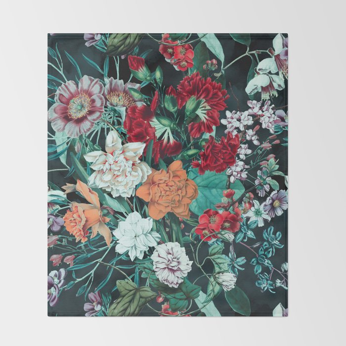 Midnight Garden Throw Blanket Gallery Image 2