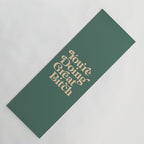 YOUâRE DOING GREAT BITCH vintage green cream Yoga Mat Gallery Image 1