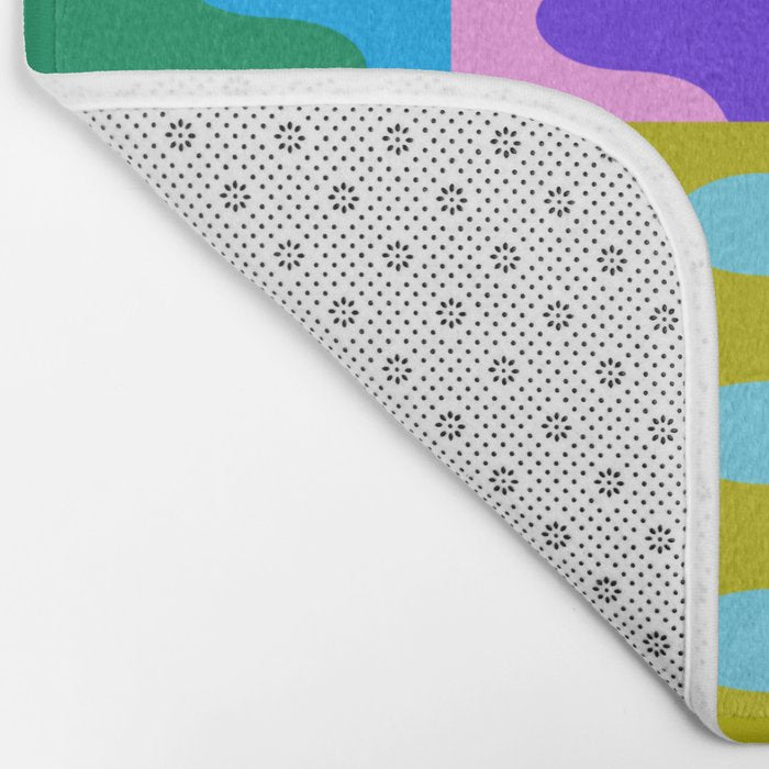 Funky Modern Wavy Shapes 2.0 | Color Block Pattern Bath Mat Gallery Image 2
