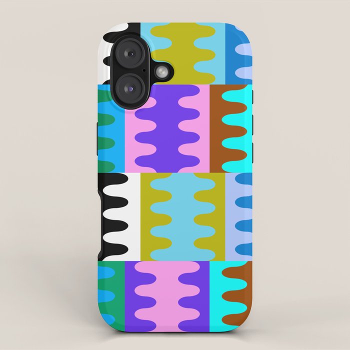Funky Modern Wavy Shapes 2.0 | Color Block Pattern iPhone Case Gallery Image 1