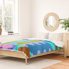Funky Modern Wavy Shapes 2.0 | Color Block Pattern Duvet Cover Gallery Image 2