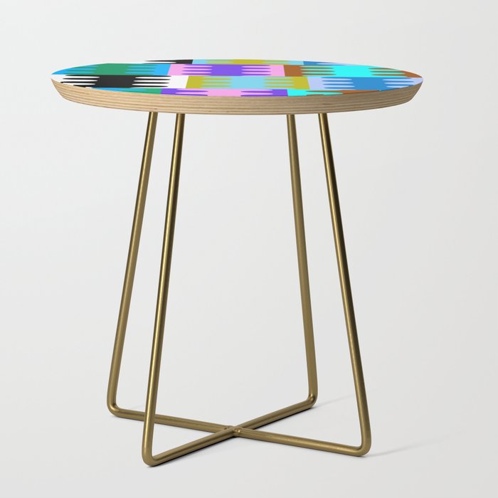 Funky Modern Wavy Shapes 2.0 | Color Block Pattern Side Table Gallery Image 1