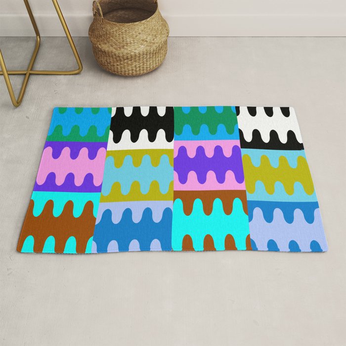 Funky Modern Wavy Shapes 2.0 | Color Block Pattern Rug Gallery Image 1