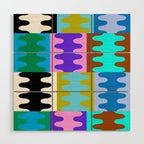 Funky Modern Wavy Shapes 2.0 | Color Block Pattern Wood Wall Art Gallery Image 1