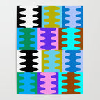 Funky Modern Wavy Shapes 2.0 | Color Block Pattern Poster Gallery Image 4