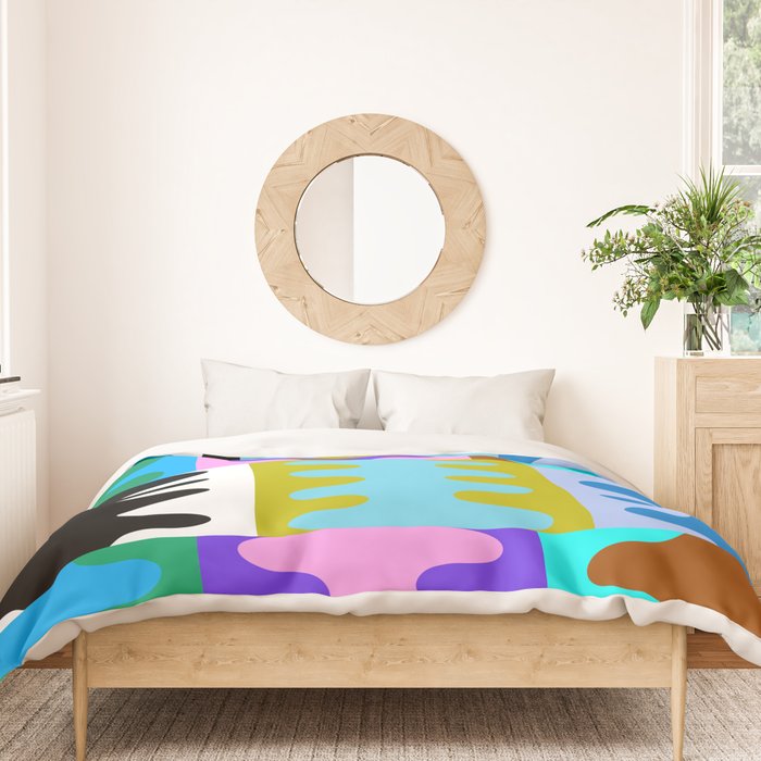Funky Modern Wavy Shapes 2.0 | Color Block Pattern Duvet Cover Gallery Image 3