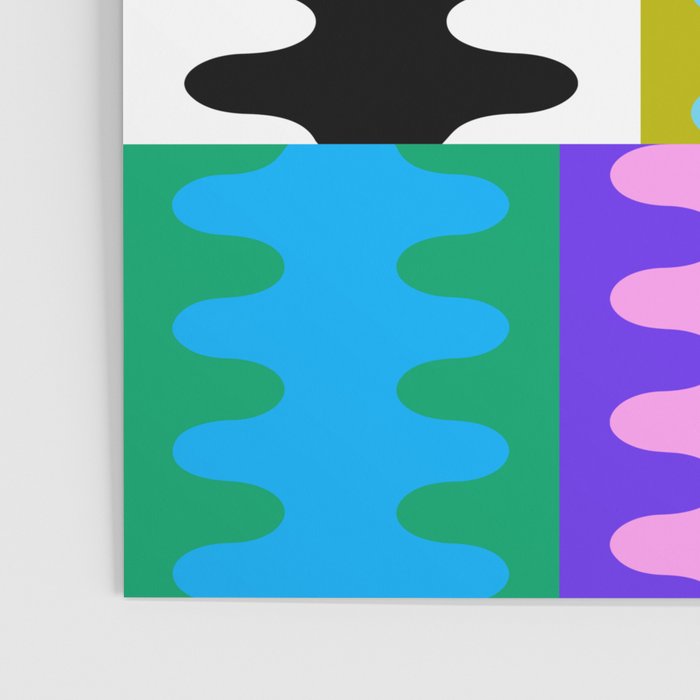 Funky Modern Wavy Shapes 2.0 | Color Block Pattern Poster Gallery Image 3