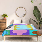 Funky Modern Wavy Shapes 2.0 | Color Block Pattern Comforter Gallery Image 3