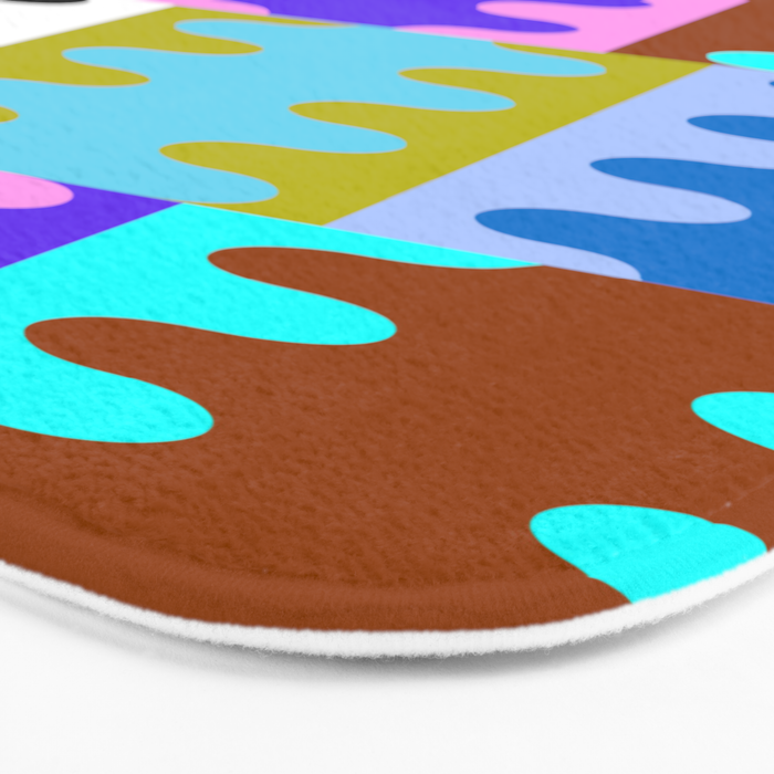 Funky Modern Wavy Shapes 2.0 | Color Block Pattern Bath Mat Gallery Image 3