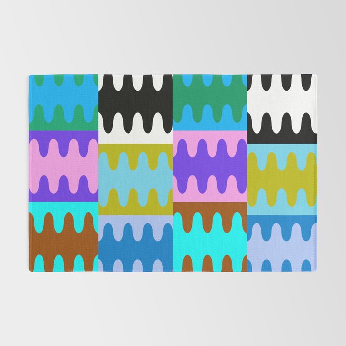 Funky Modern Wavy Shapes 2.0 | Color Block Pattern Rug Gallery Image 2