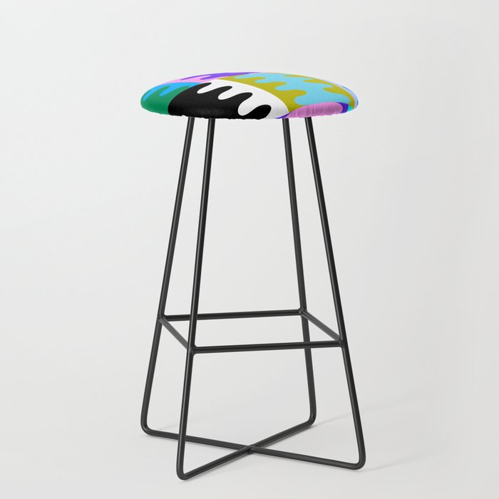 Funky Modern Wavy Shapes 2.0 | Color Block Pattern Stool Gallery Image 1