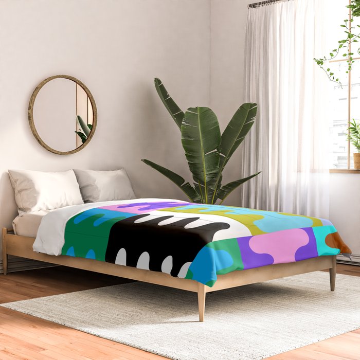 Funky Modern Wavy Shapes 2.0 | Color Block Pattern Comforter Gallery Image 2