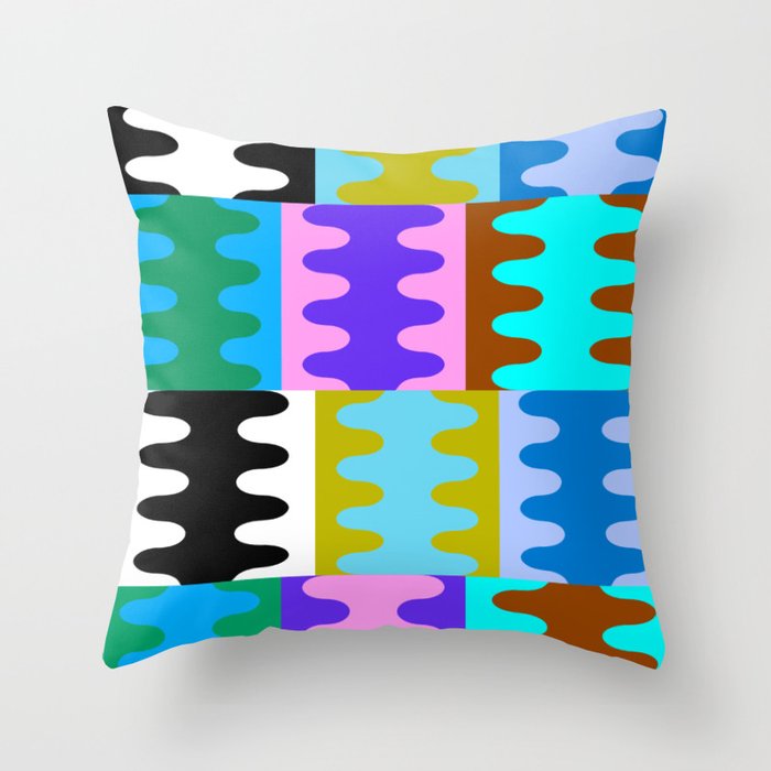Funky Modern Wavy Shapes 2.0 | Color Block Pattern Throw Pillow Gallery Image 1