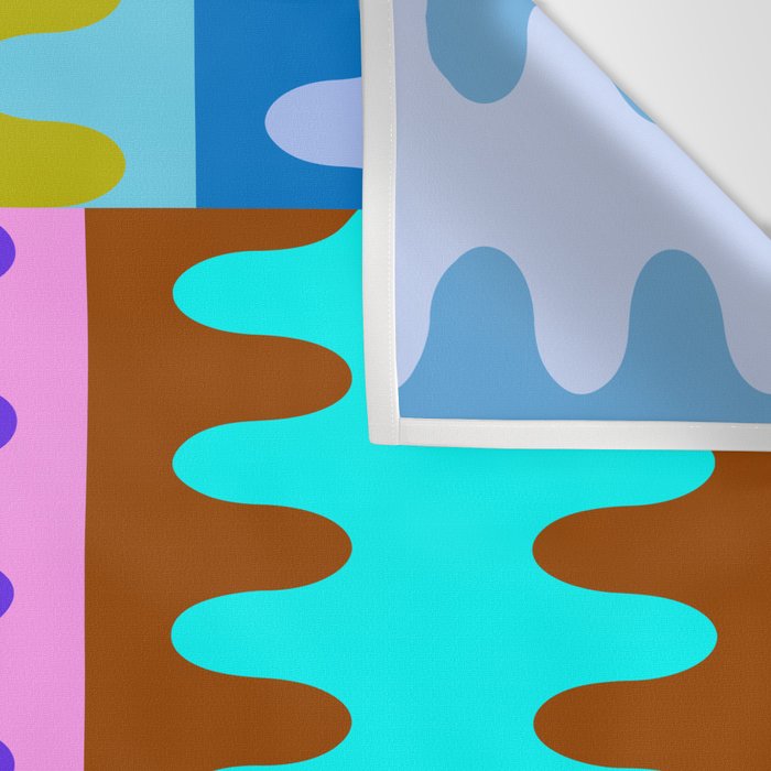 Funky Modern Wavy Shapes 2.0 | Color Block Pattern Wall Tapestry Gallery Image 3