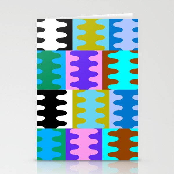 Funky Modern Wavy Shapes 2.0 | Color Block Pattern Stationery Card Gallery Image 2