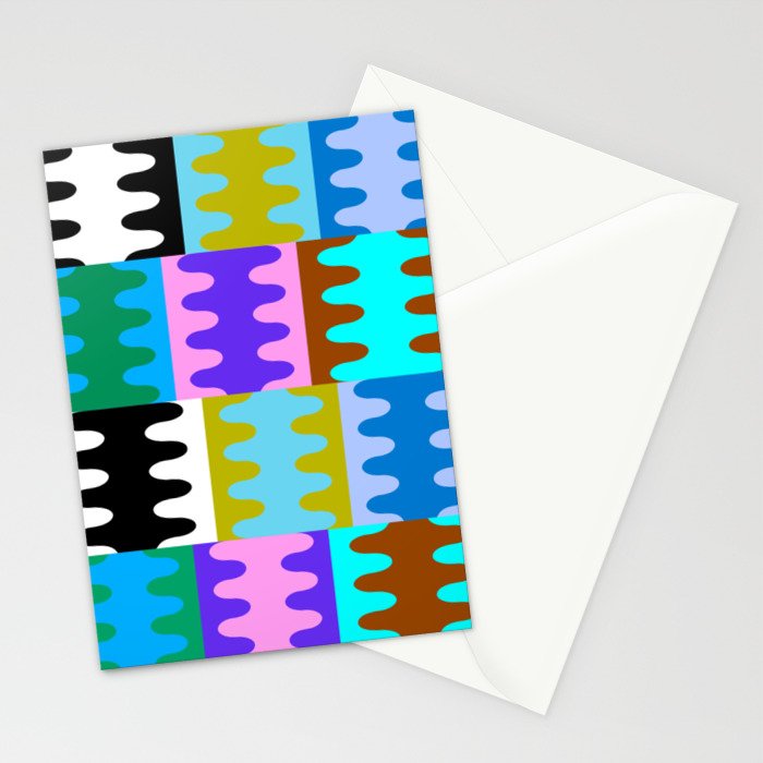 Funky Modern Wavy Shapes 2.0 | Color Block Pattern Stationery Card Gallery Image 2