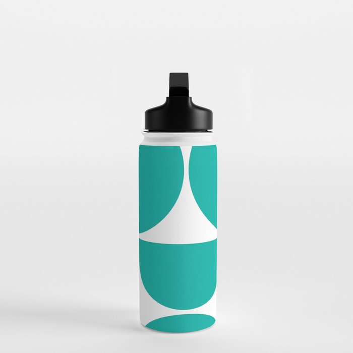 Mid Century Modern Turquoise Square Water Bottle Gallery Image 3