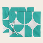 Mid Century Modern Turquoise Square Placemat Gallery Image 1