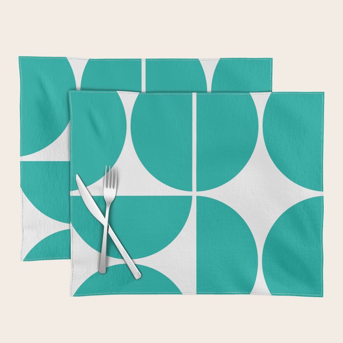 Mid Century Modern Turquoise Square Placemat Gallery Image 1