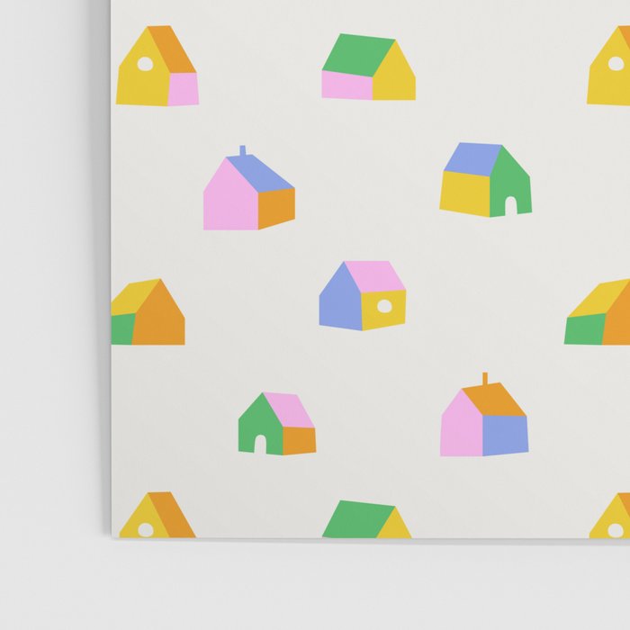 Colorful toy house city pattern Poster Gallery Image 3
