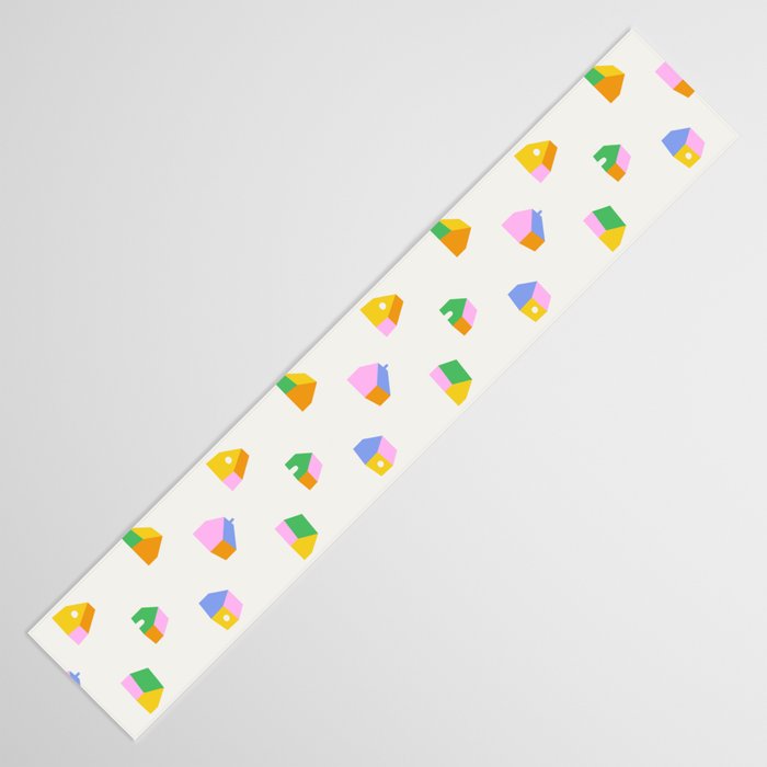 Colorful toy house city pattern Table Runner Gallery Image 3