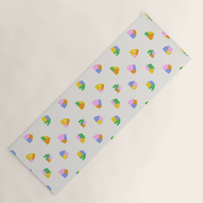 Colorful toy house city pattern Yoga Mat Gallery Image 1