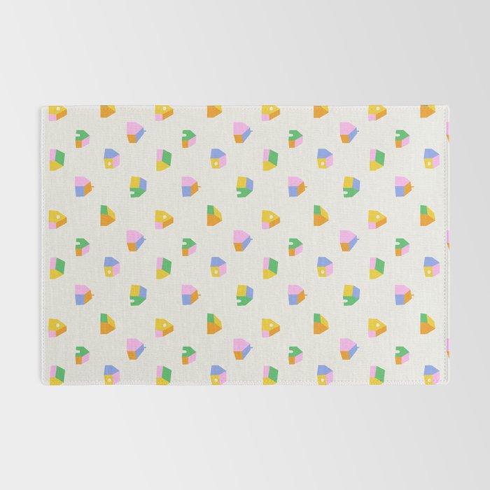 Colorful toy house city pattern Rug Gallery Image 2