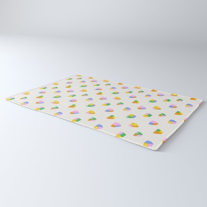 Colorful toy house city pattern Rug Gallery Image 3