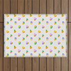 Colorful toy house city pattern Outdoor Rug Gallery Image 1