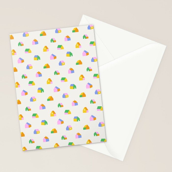 Colorful toy house city pattern Stationery Card Gallery Image 2