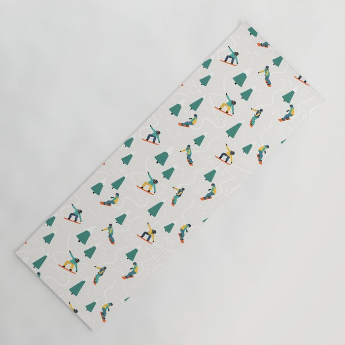 Snowboarding Illustration Pattern Yoga Mat Gallery Image 1